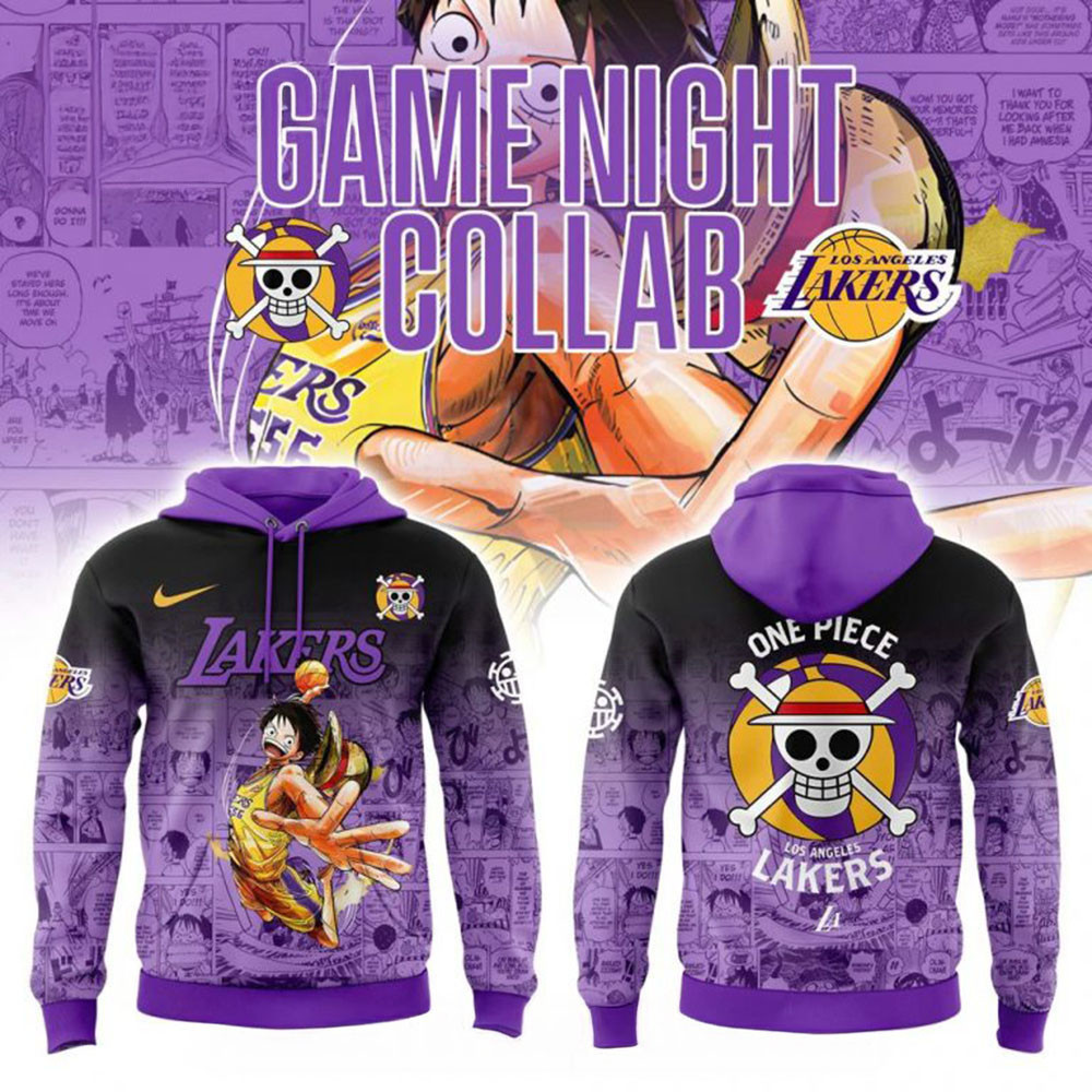 Los Angeles Lakers x One Piece Luffy Hoodie Dad Fathers Day Gifts-1