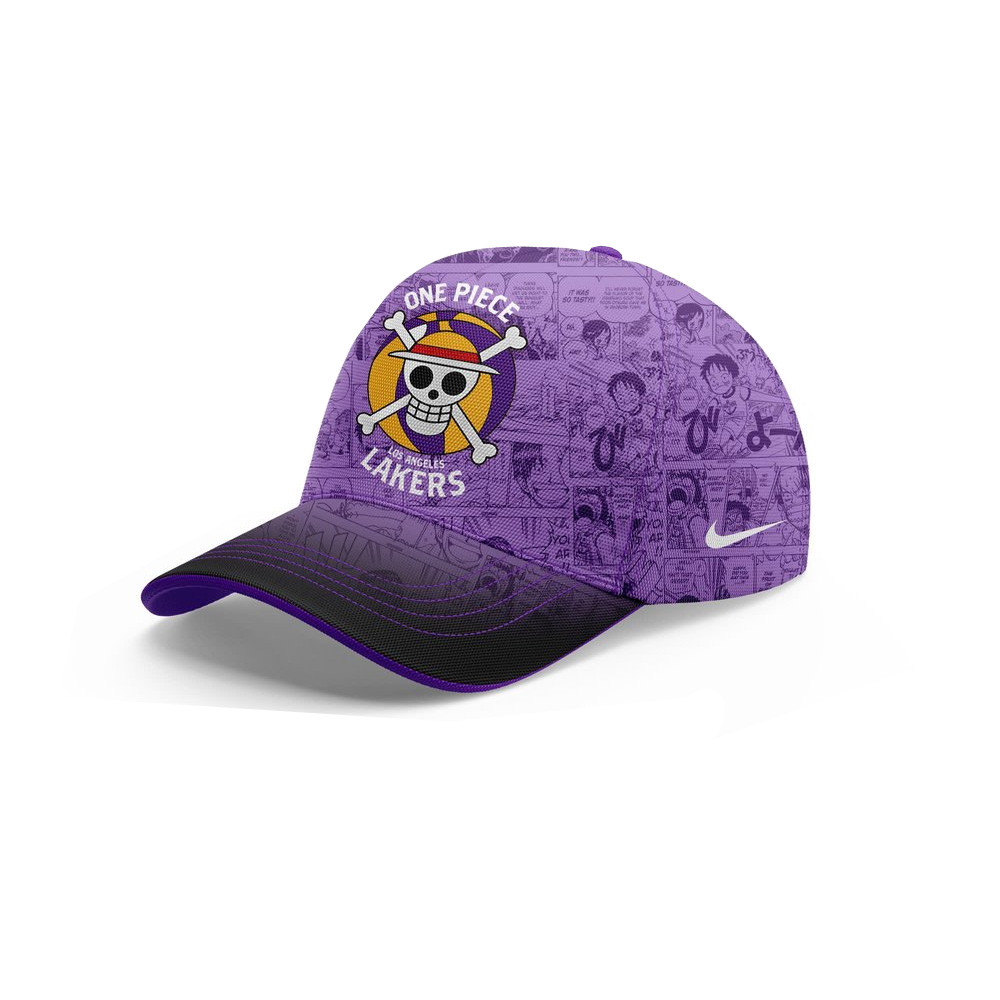 Los Angeles Lakers x One Piece Purple Hat Los Angeles Lakers Merch Father's Day Gifts For Dad-1