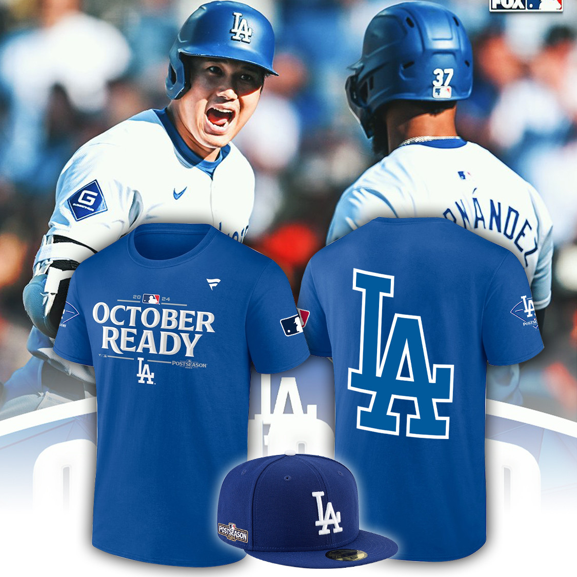 Los Angeles Postseason T-Shirt October Ready Division Championships Merch Baseball Fans Gifts-1