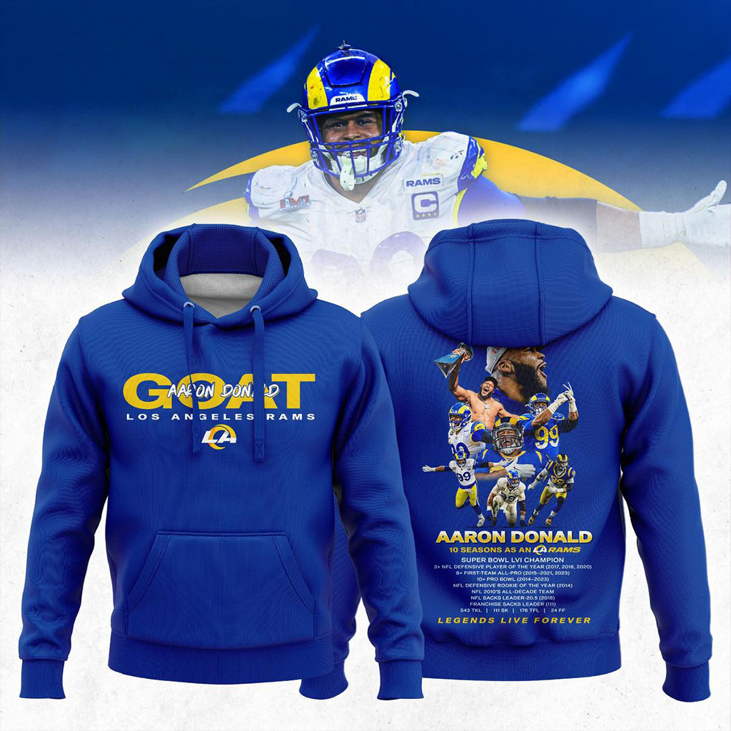 Los Angeles Rams Aaron Donald Retirement Hoodie Rams Merch Gift Ideas For Basketball Lovers-1