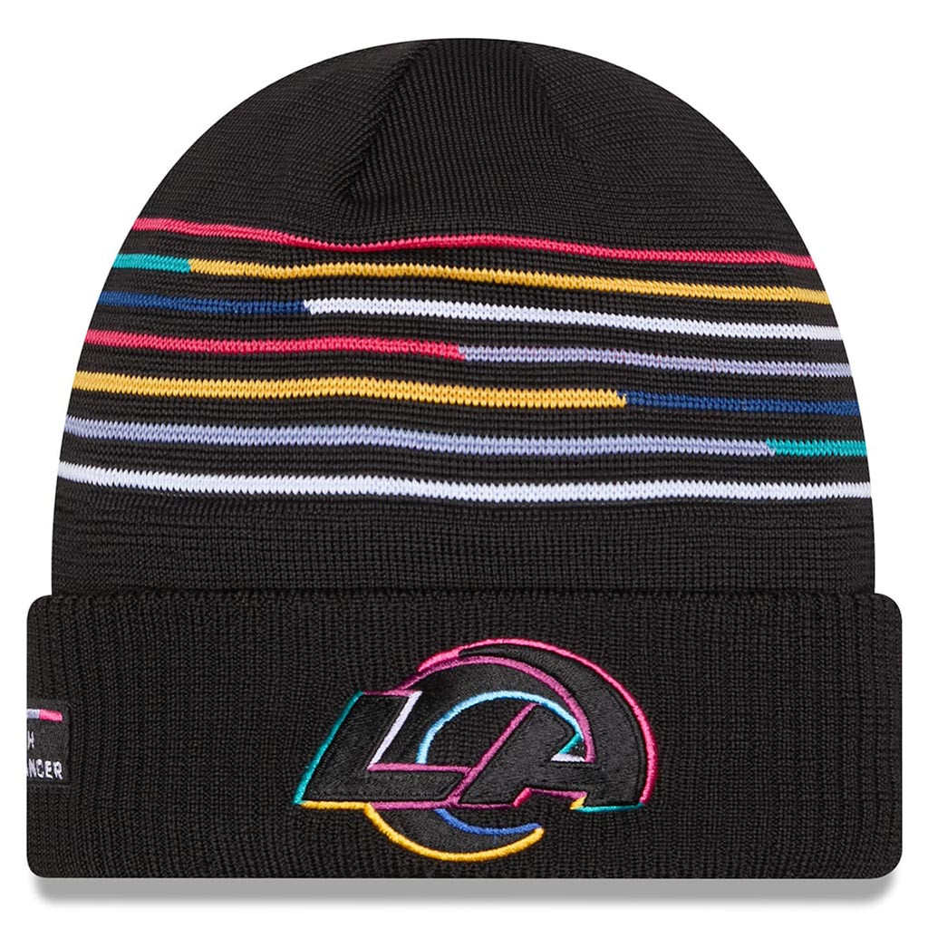 Los Angeles Rams Crucial Catch NFL Beanie 2025 Rainbow Rams Merch Football Related Gifts-1