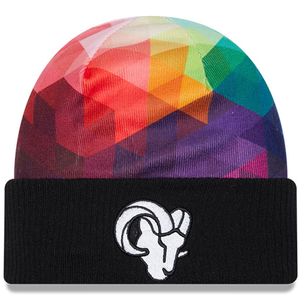 Los Angeles Rams Crucial Catch NFL Beanie 2025 Rainbow Rams Merch Gift Ideas For Friend-1