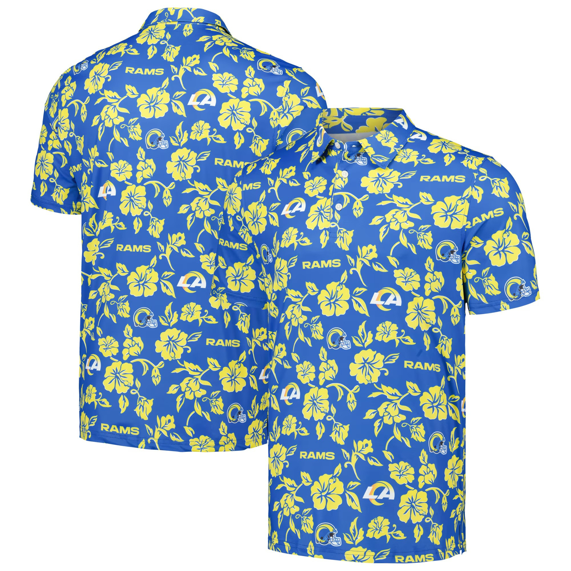 Los Angeles Rams Polo Shirt NFL Aloha Shirt Unique Gifts For Dad Father's Day Ideas-1