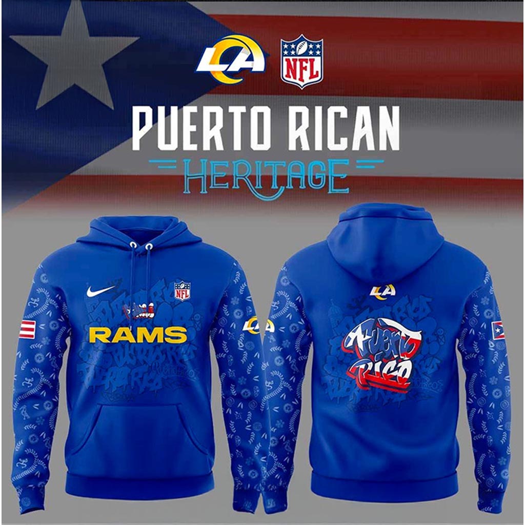 Los Angeles Rams Puerto Rican Heritage Hoodie Rams Merch Best Gift Ideas For Husband-1