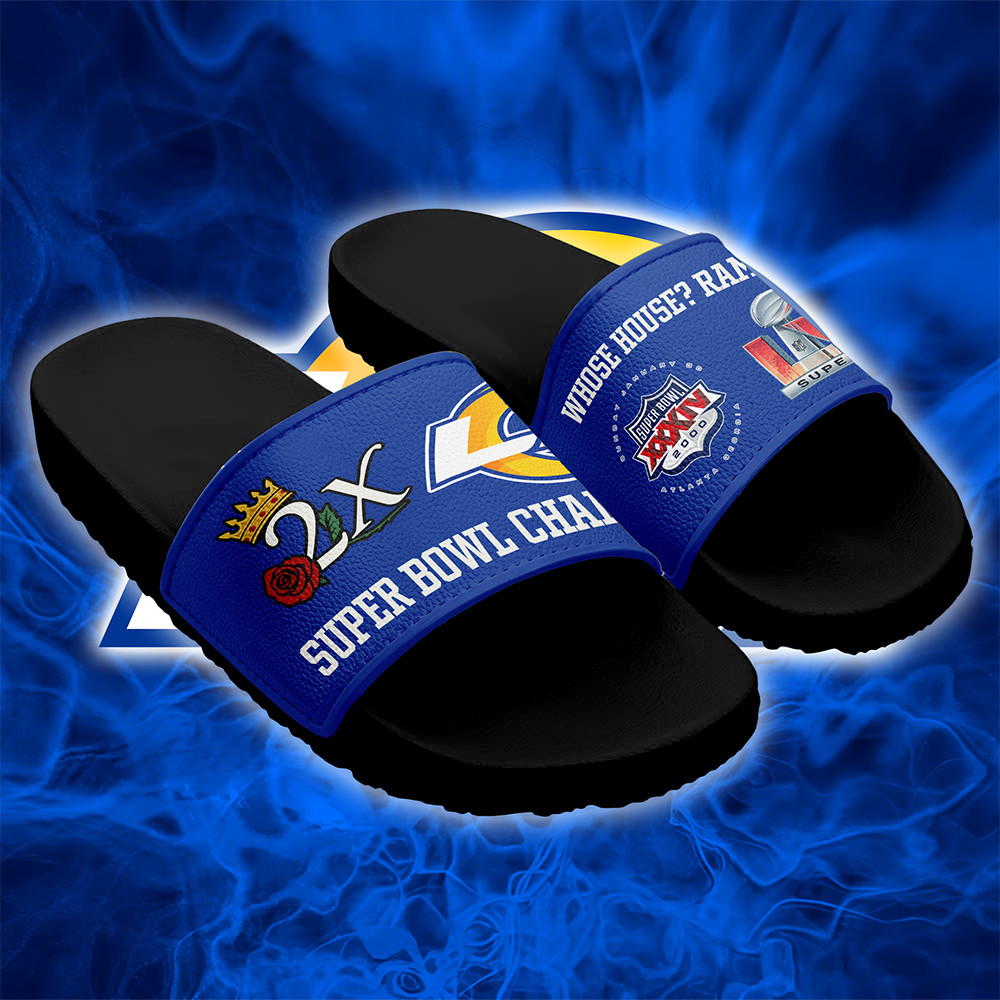 Los Angeles Rams Slide Sandals Football Themed Gifts For Him-1