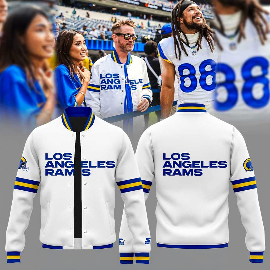 Los Angeles Rams White Jacket Rams Merch Gift Ideas For Football Lovers-1