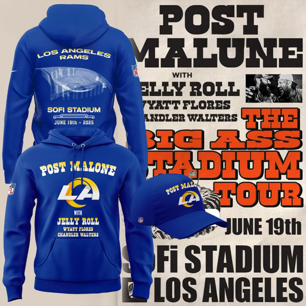 Los Angeles Rams X Post Malone The Big Ass Stadium Tour Hoodie Rams Merch For Fans-1