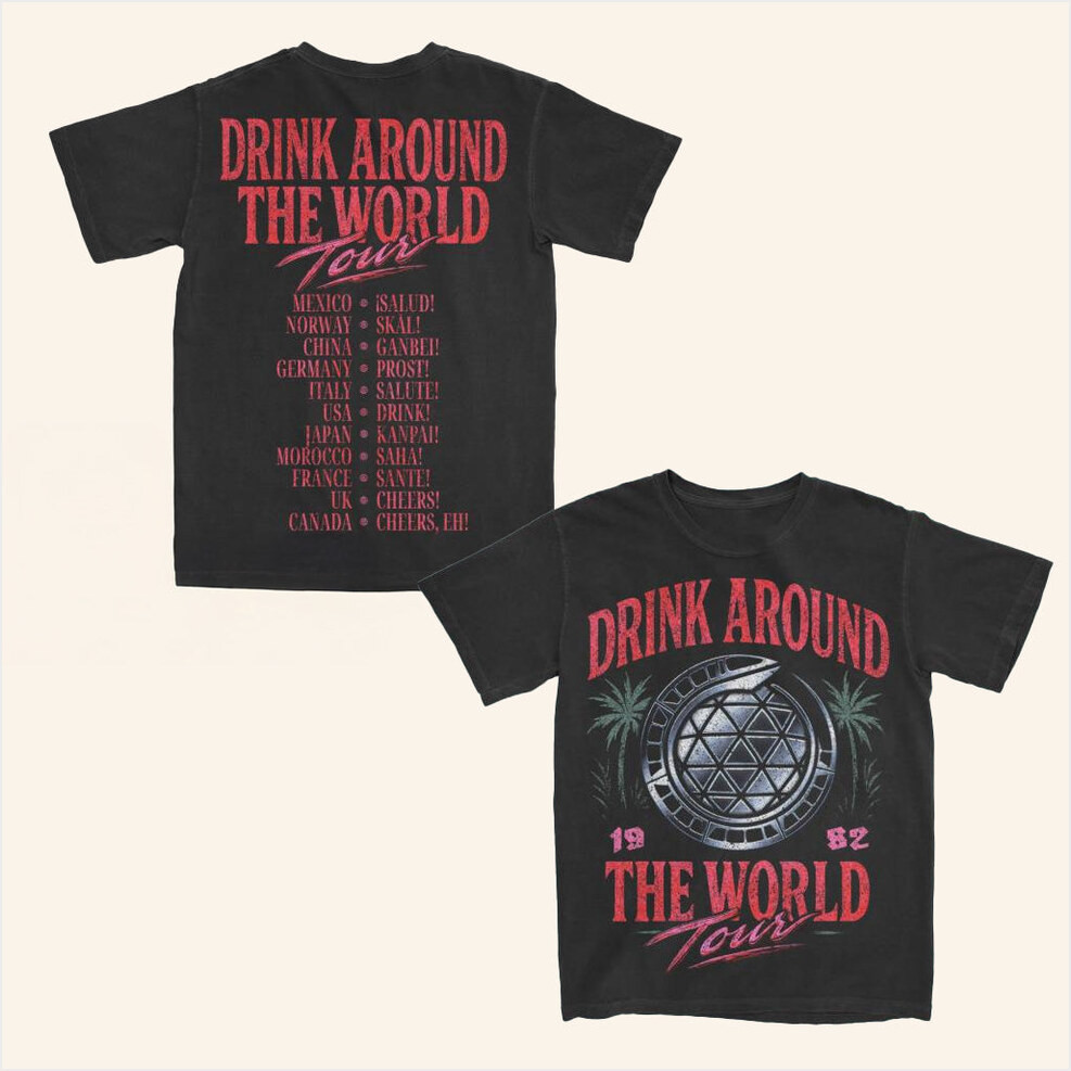 Lost Bros Trading Co Merch Drink Around The World Shirt Gifts For Dad Gifts For Friends-1