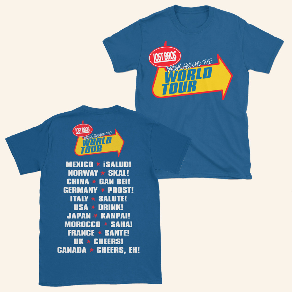 Lostbrostradingco Merch Drink Around The World Tour T-Shirt Present For Him-1