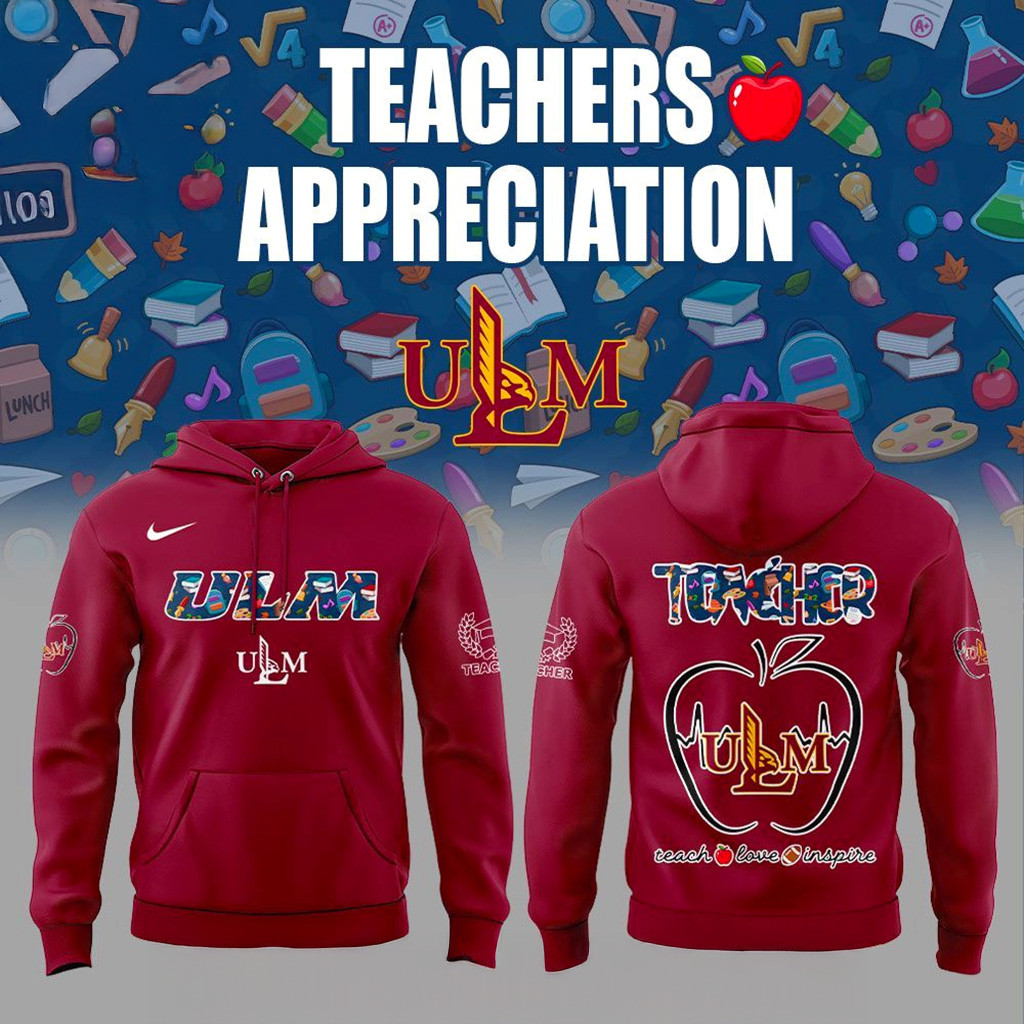 Louisiana Monroe Teachers Appreciation Hoodie Warhawks Merch Gift Ideas For Football Lovers-1