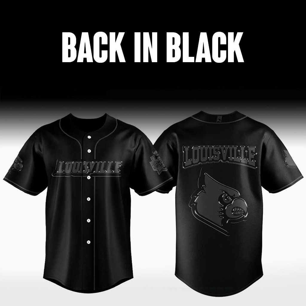 Louisville Cardinals Baseball X Back In Black Jersey 2025 Cardinals Merch Gifts For Dad-1