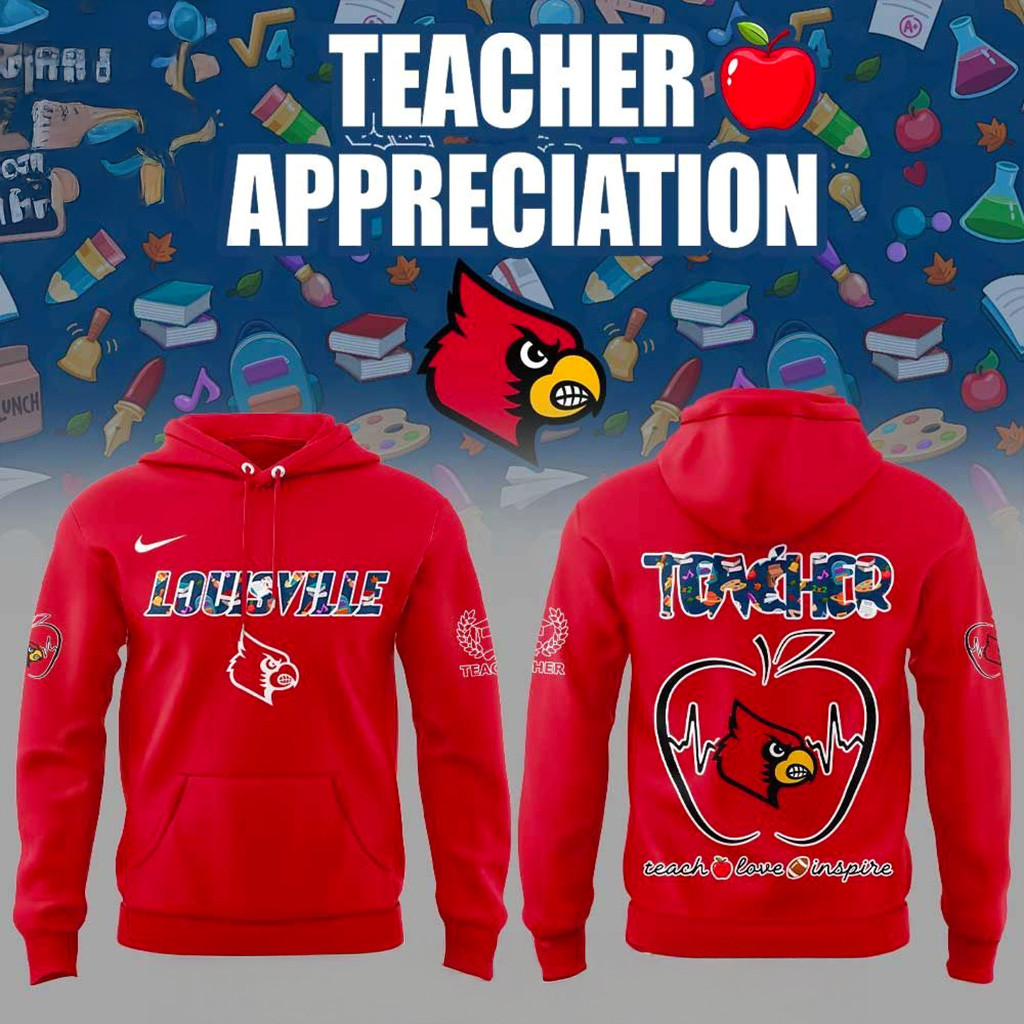 Louisville Cardinals Teachers Appreciation Hoodie Cardinals Merch Best Gift For Football Lovers-1