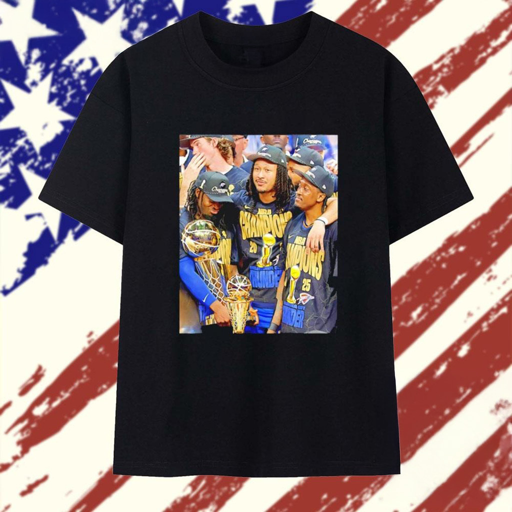 Luguentz Dort Jaylin Williams Jalen Williams Black Okc Thunder 2025 NBA Finals Champions Shirt-1