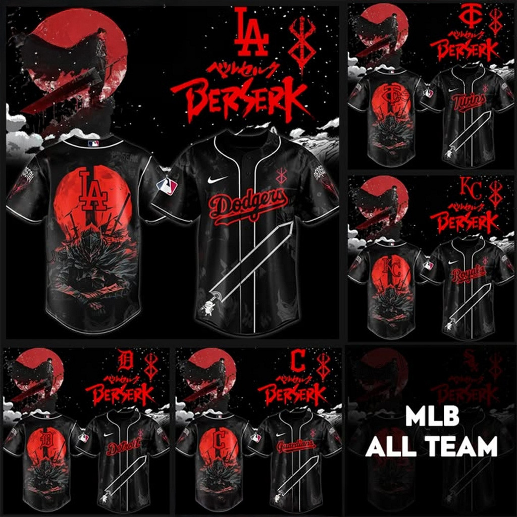 MLB All Team x Berserk Manga Jersey MLB Merch Presents For Baseball Fans-1 MLB All Team x Berserk Manga Jersey MLB Merch Presents For Baseball Fans-1