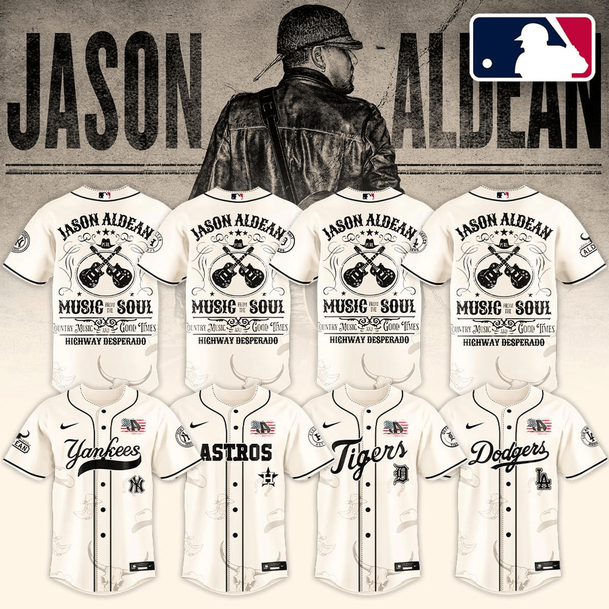 MLB All Teams X Jason Aldean Music From The Soul 2025 Jersey MLB Merch Gifts For Fans-1