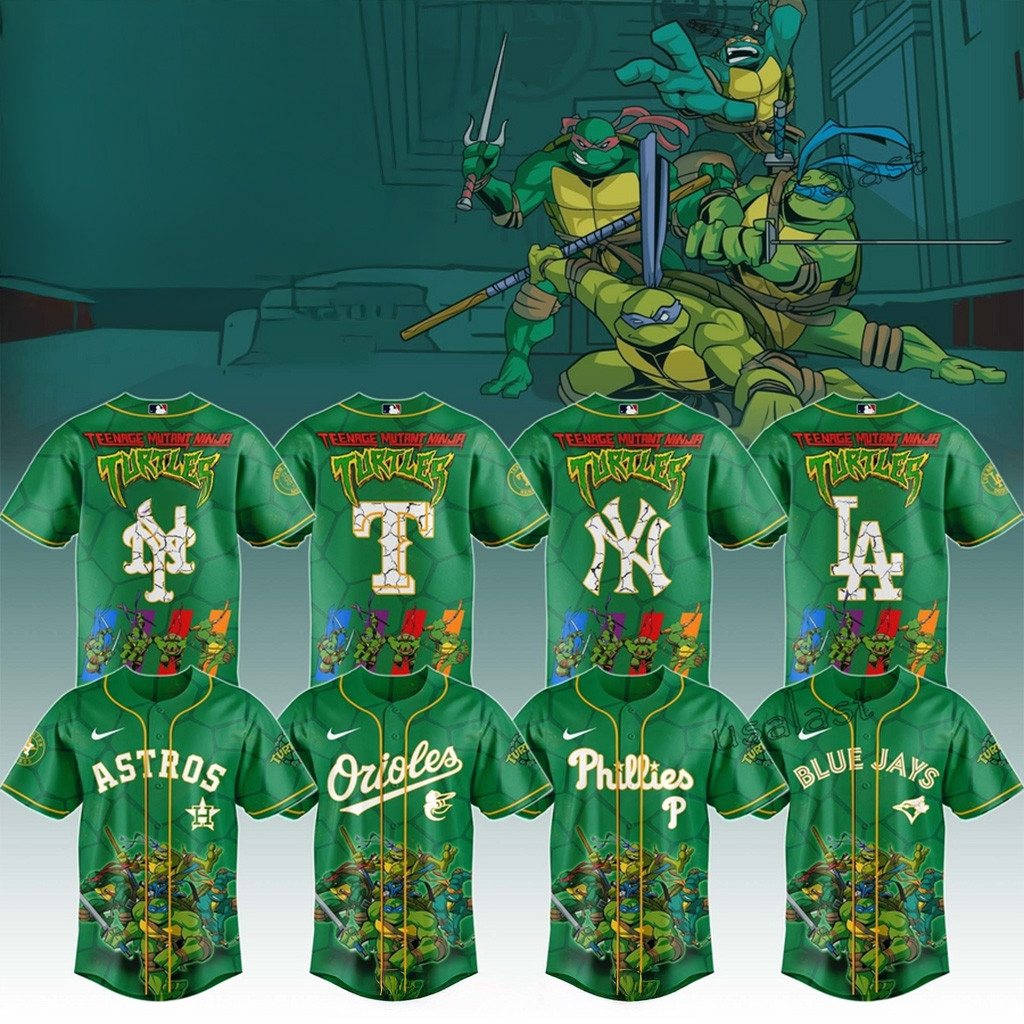 MLB Team x Teenage Mutant Ninja Turtles 3D Baseball Jersey MLB Merch Baseball Enthusiast Gifts-1