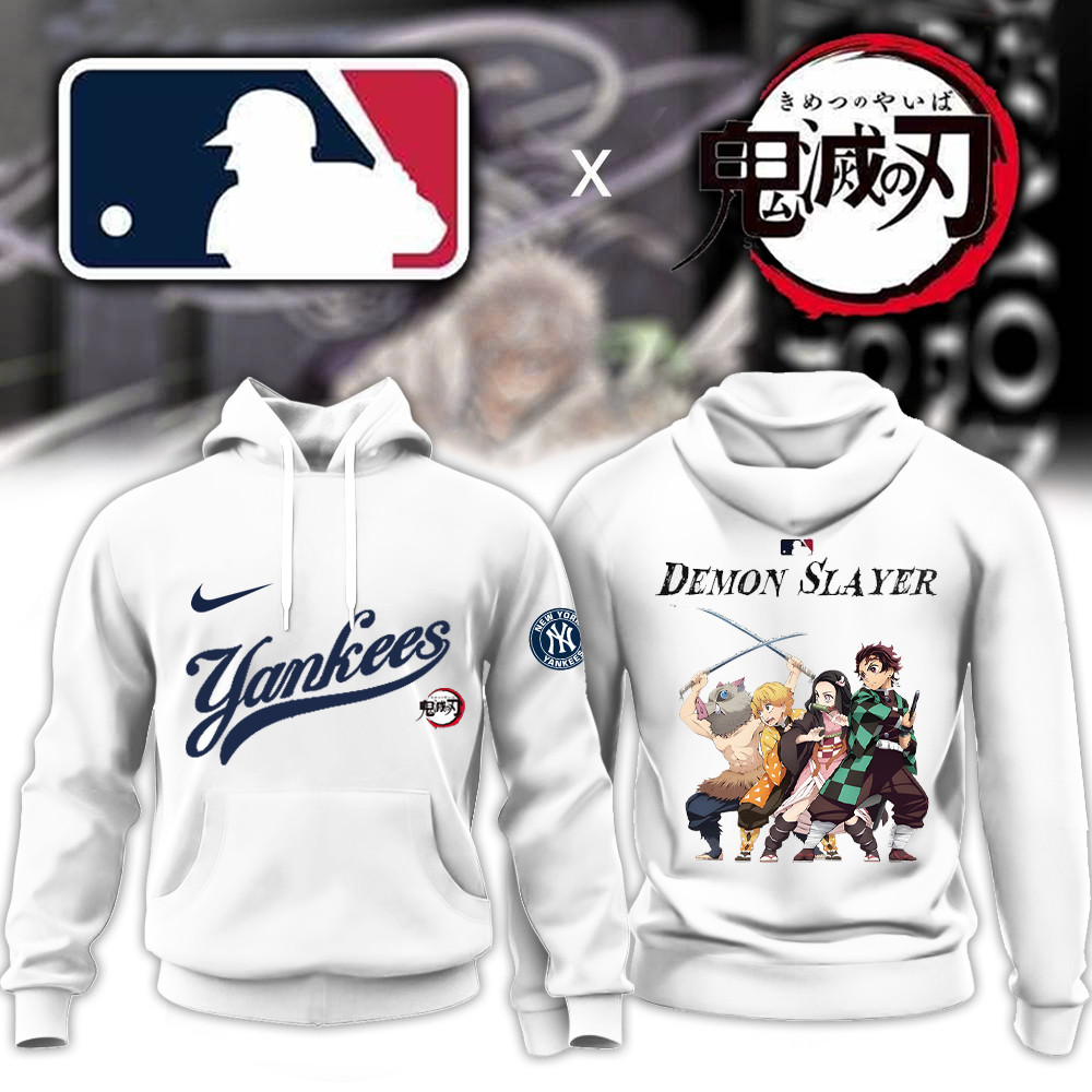 MLB x Demon Slayer Merch Hoodie New York Yankees x Demon Slayer Merch Gifts For Basketball Fans-1