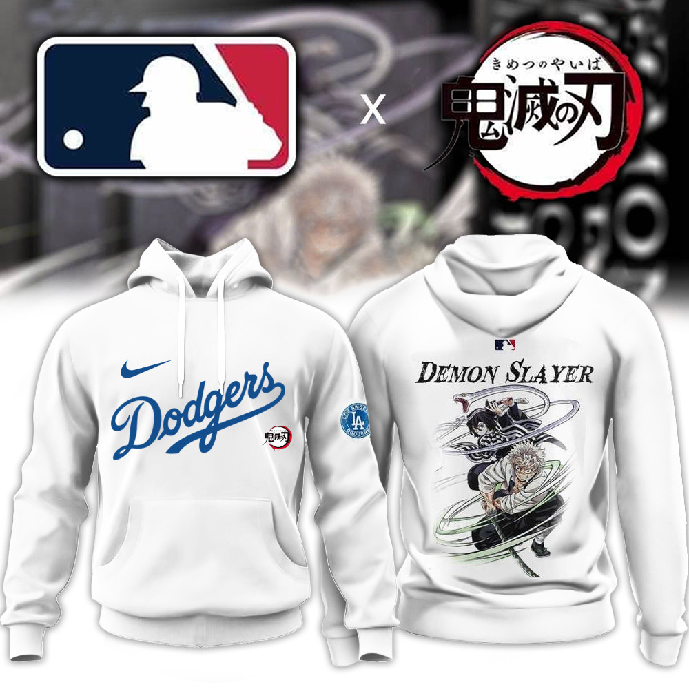 MLB x Demon Slayer Merch Los Angeles Dodgers x Demon Slayer Hoodie Basketball Lovers Fan Gifts-1