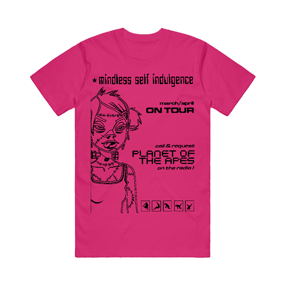 MSI Merch Mindless Self Indulgence On Tour Planet Of The Apes On The Radio Flyer T-Shirt-1