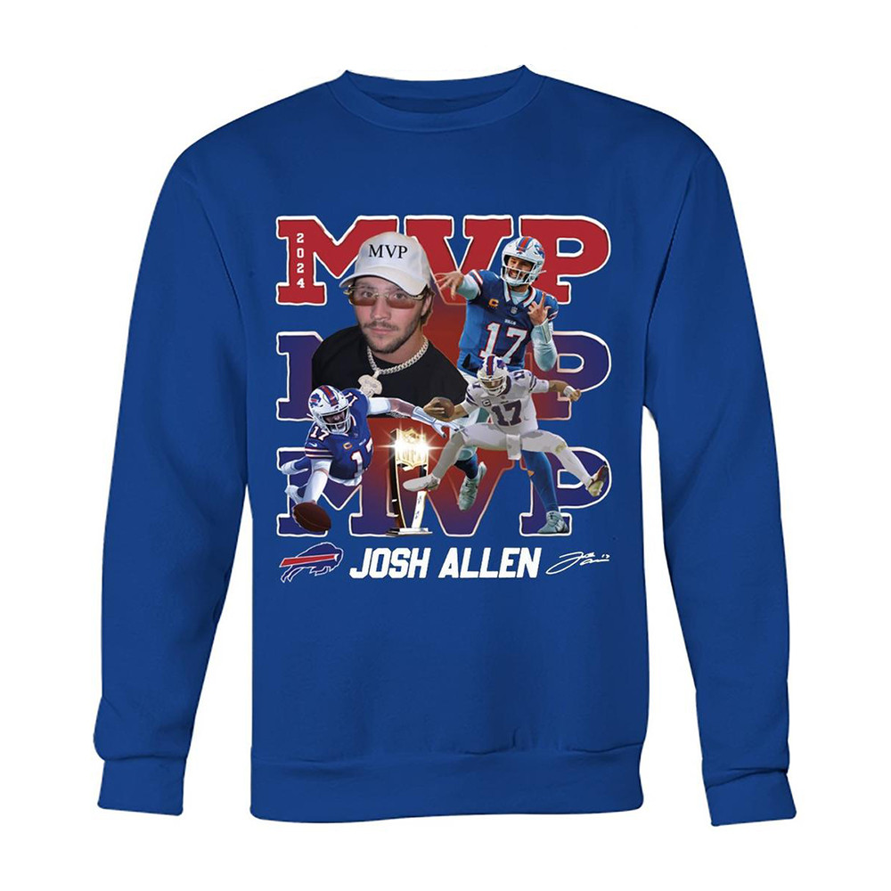 MVP 2024 Buffalo Bills Josh Allen Sweatshirt Football Fan Gift Ideas-1