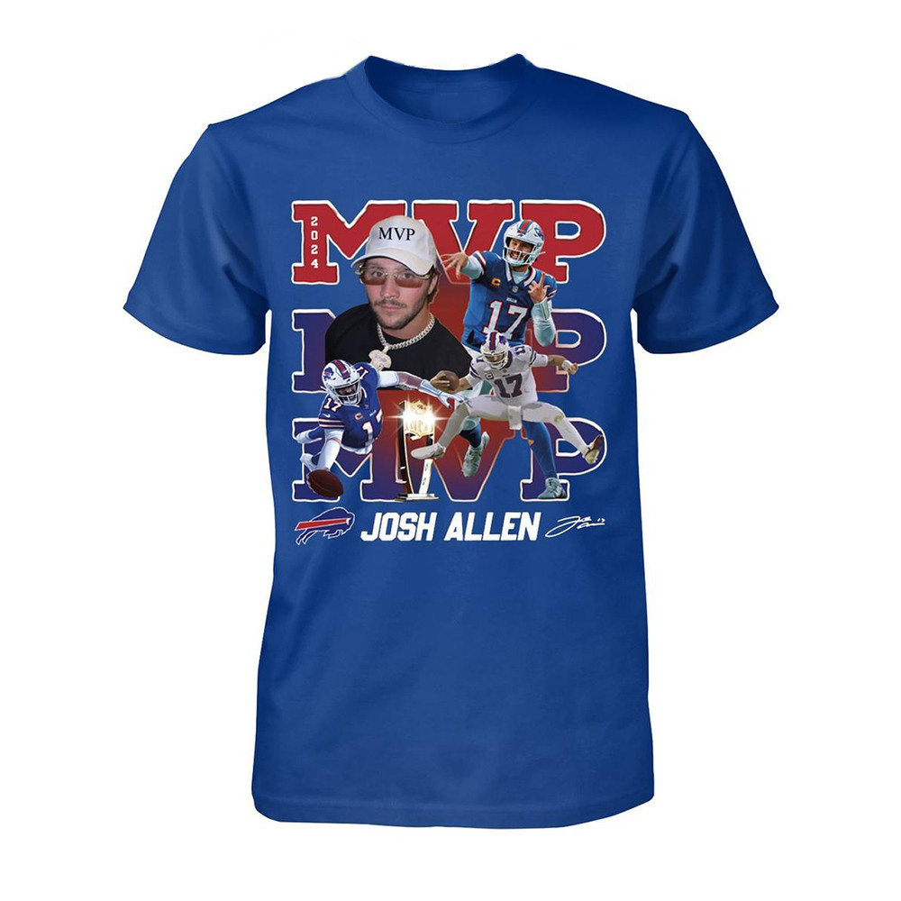 MVP 2024 Buffalo Bills Josh Allen T-Shirt Presents For Football Fans-1