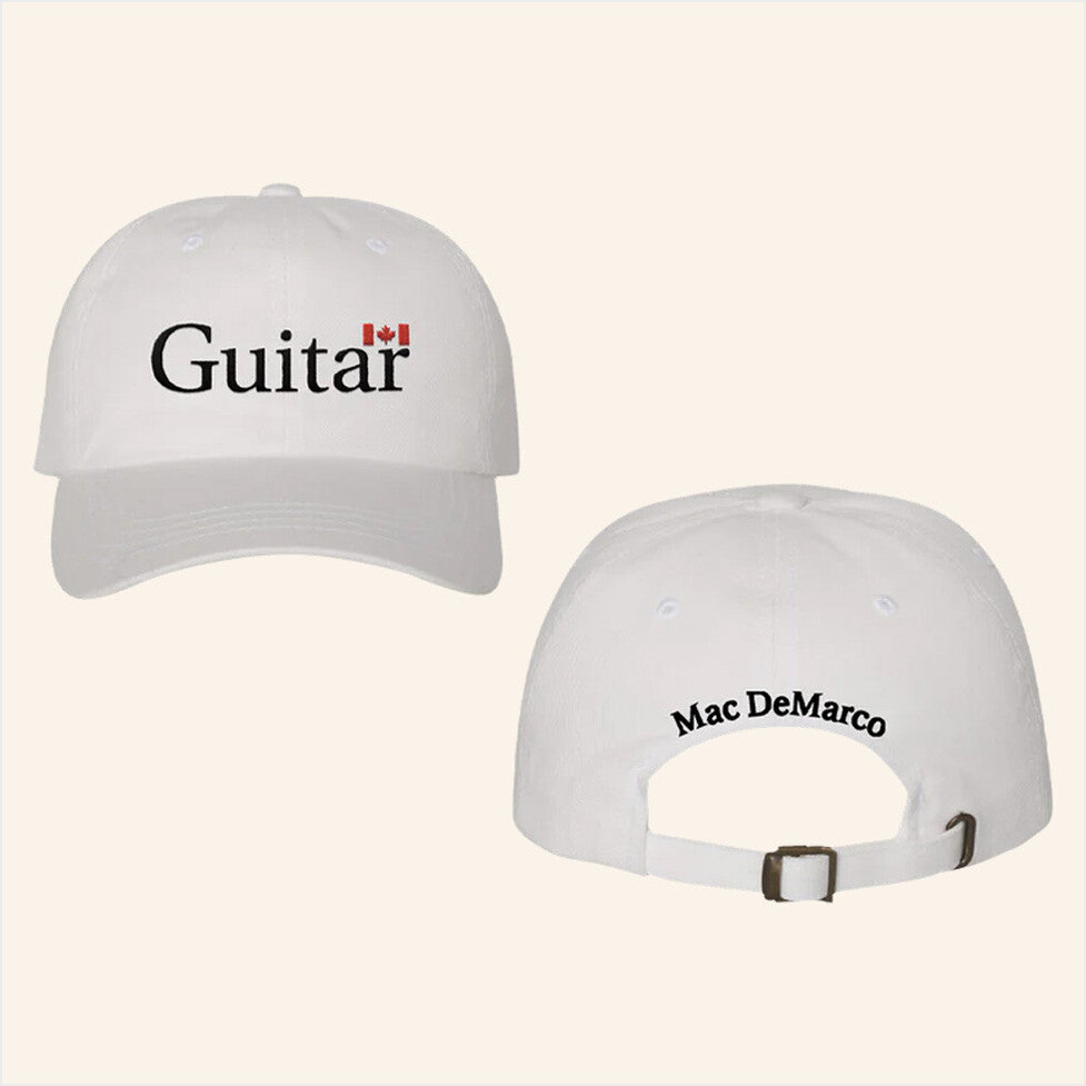 Mac Demarco Merch Guitar White Embroidered Hat Gift Ideas For Friends Birthday Gifts For Fans-1