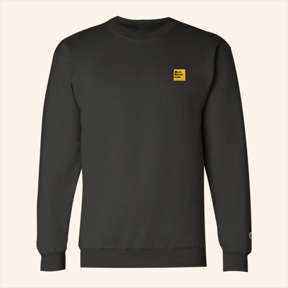 Mac Demarco Merch MRL Logo Embroidered Black Crewneck Sweatshirt Gifts For Husband-1