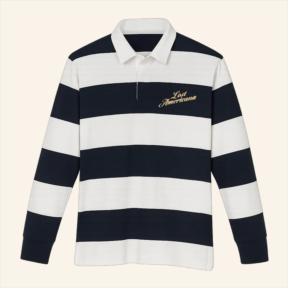 Machine Gun Kelly Merch Lost Americana Striped Long Sleeve Polo Shirt Gifts For Dudes-1 Machine Gun Kelly Merch Lost Americana Striped Long Sleeve Polo Shirt Gifts For Dudes-1