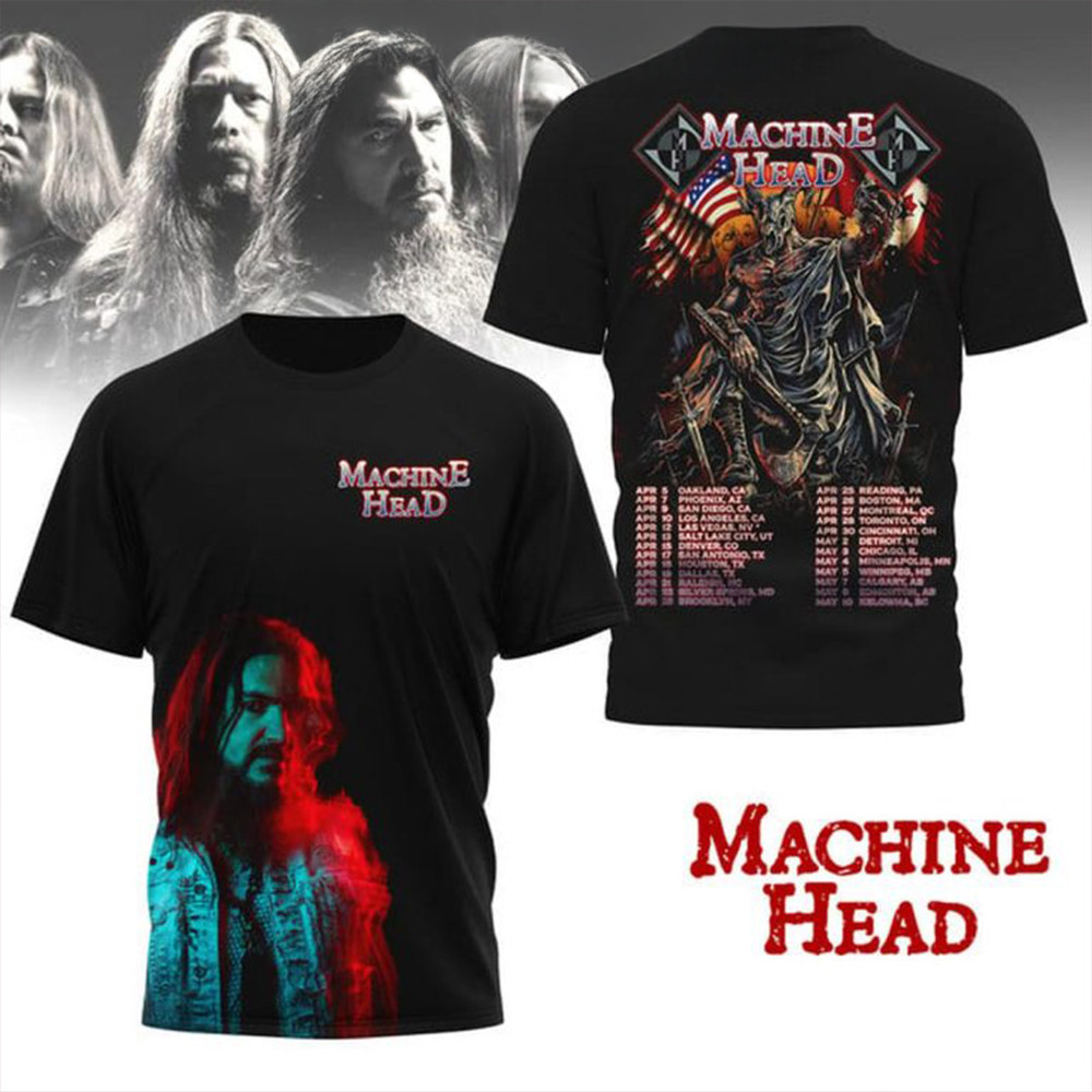 Machine Head 2025 Celebrating The Tour The Legends T-Shirt Gifts For Band Fans-1 Machine Head 2025 Celebrating The Tour The Legends T-Shirt Gifts For Band Fans-1