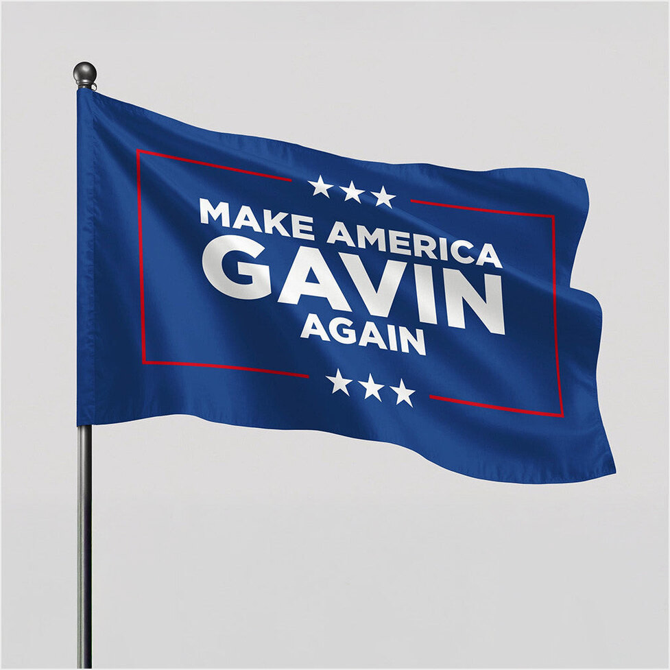 Make America Gavin Again Flag Gavin Newsom Patriot Merch Indoor Outdoor Decor Gifts For BFF-1