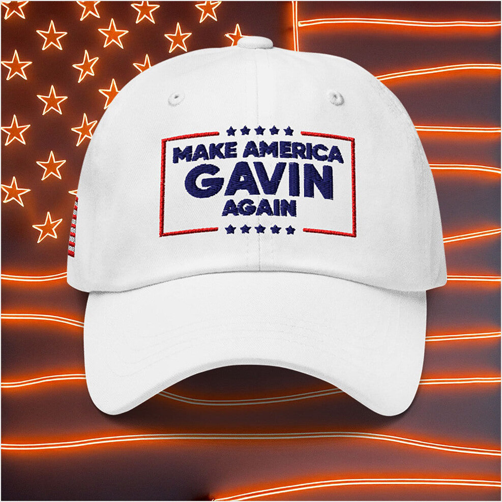 Make America Gavin Again Hat Gavin Newsom Patriot Merch Embroidered Hat Birthday Gifts For Dad-1