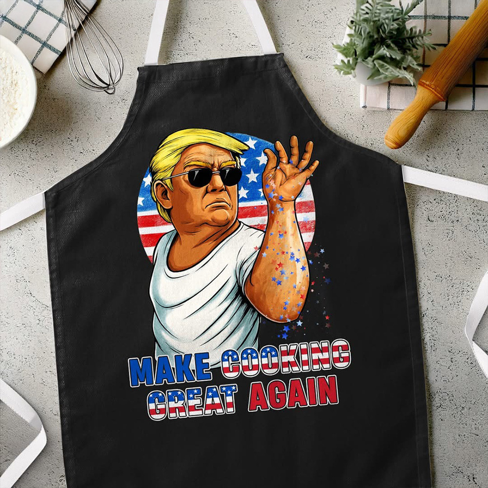 Make Cooking Great Again Trump 2025 Apron Funny Donald Trump Merch Mother's Day Presents For Mom-1
