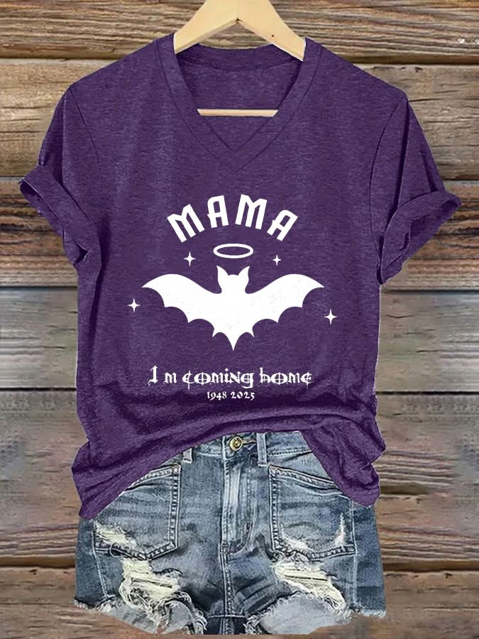Mama I'm Coming Home V-neck Shirt RIP Ozzy Osbourne Merch Memorial Gifts For Fans-1