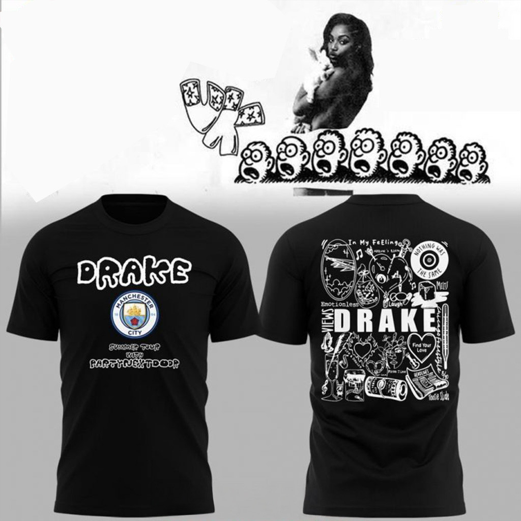 Manchester City x Drake Summer Tour 2025 T-Shirt Fan Merch Gifts For Father-1