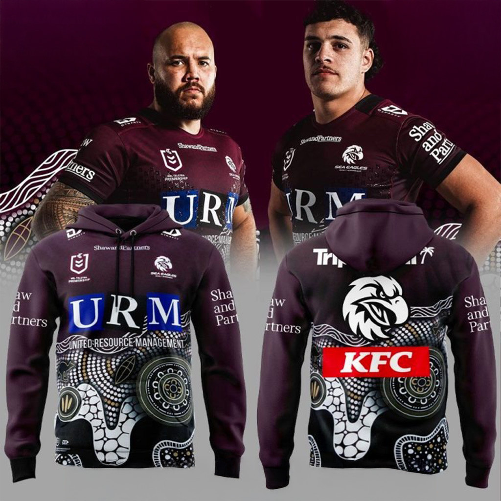 Manly Warringah Sea Eagles Tour 2025 Indigenous Round Hoodie Fan Merch Gifts For Him-1