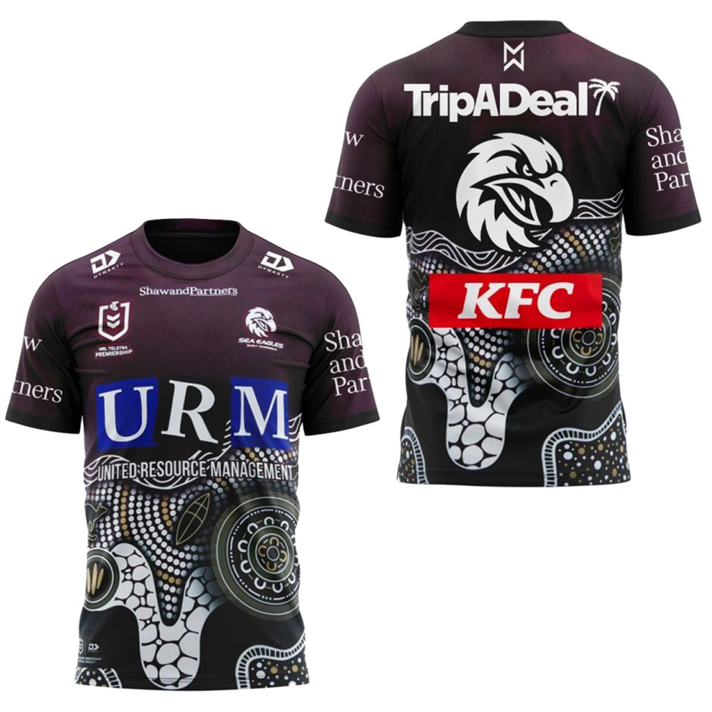 Manly Warringah Sea Eagles Tour 2025 Indigenous Round T-Shirt Fan Merch Gifts For Him-1