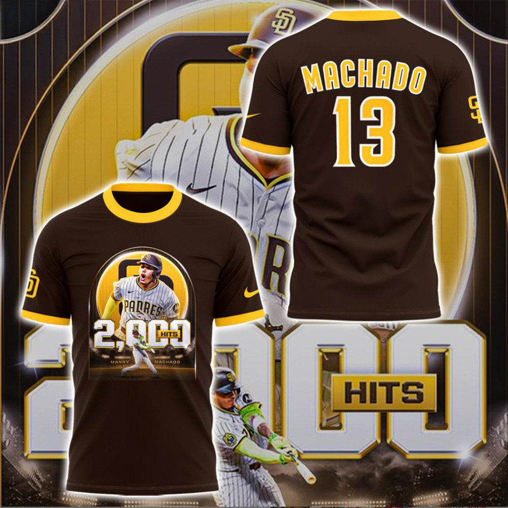 Manny Machado 2000 Hits T-Shirt Best Gifts For Baseball Fans-1