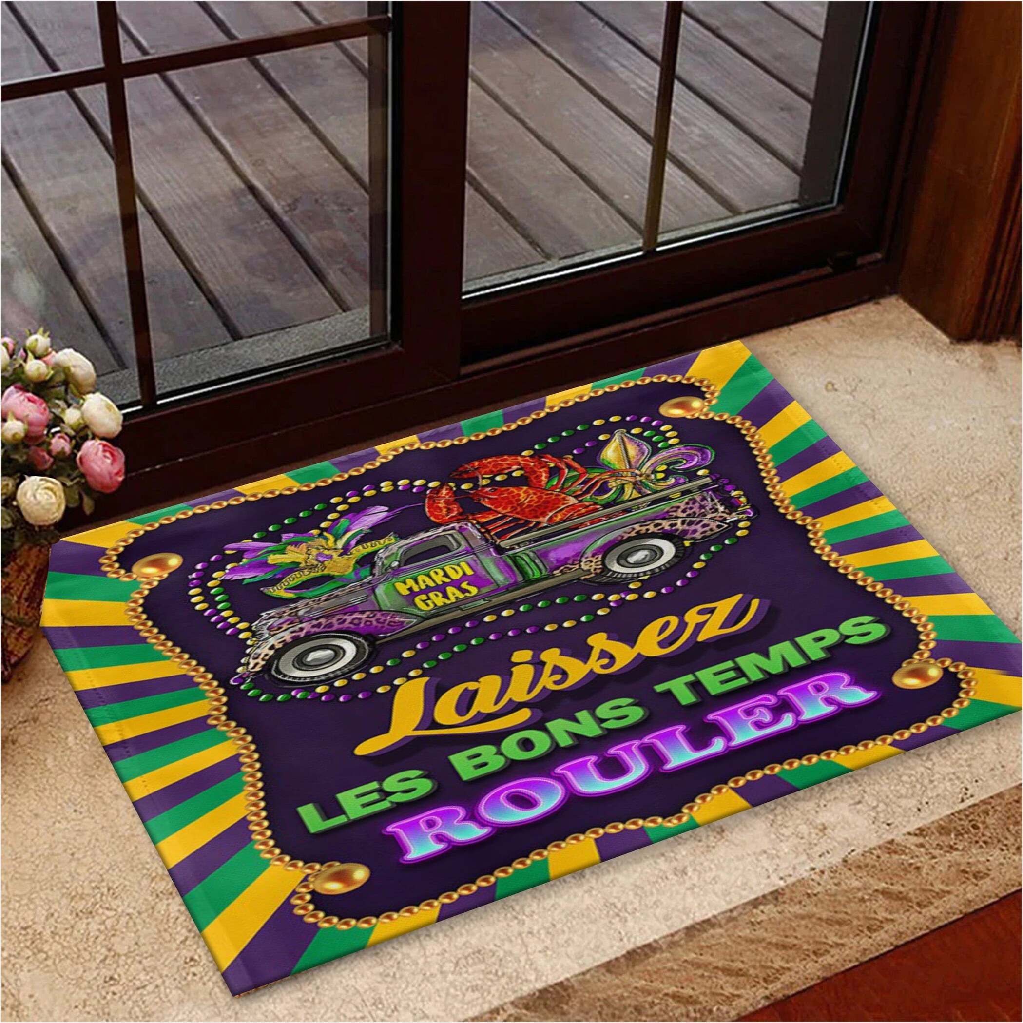 Mardi Gras Doormat Laissez Les Bons Temps Rouler Doormat Fat Tuesday Home Decor Gifts For Fans-1