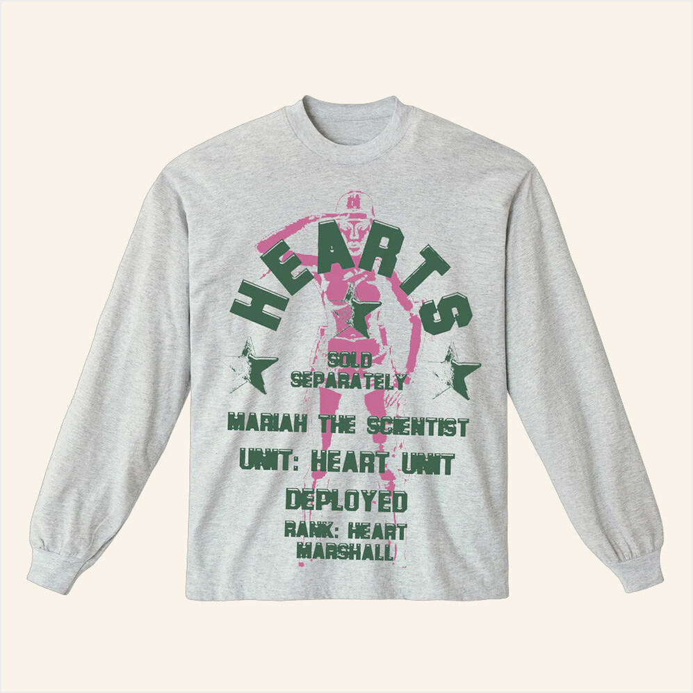 Mariah The Scientist Merch Hearts Emblem Long Sleeve Shirt Gifts For Sister Gifts For Fans-1