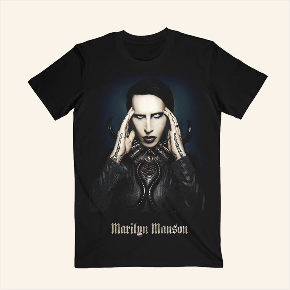 Marilyn Manson Merch Psychic Horns T-Shirt Birthday Birthday Gifts For Boyfriend Gifts For BFF-1