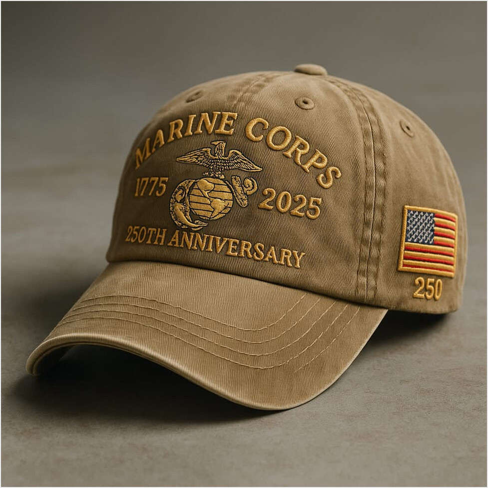 Marine Corps 1775 2025 250th Anniversary Hat Embroidered Proud USMC Hat Dad Gifts Gifts For BFF-1