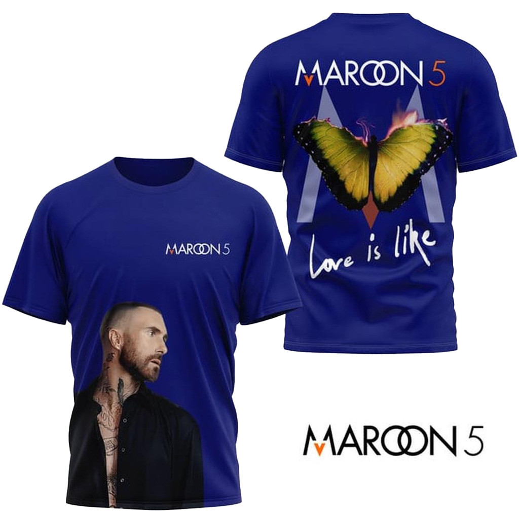 Maroon 5 Love Is Like T-Shirt Gifts For Pop Band Fans-1
