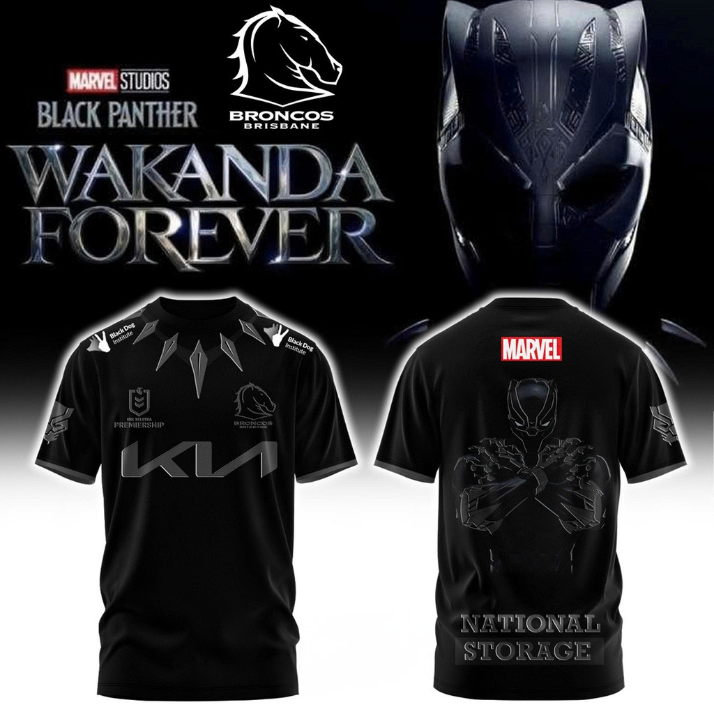 Marvel National Storage NRL Team x Black Panther T-Shirt Gift Ideas For Boyfriend-1