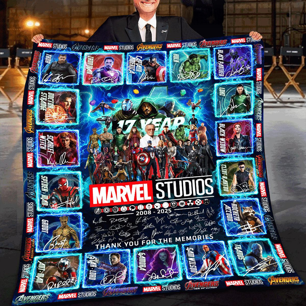 Marvel Studios 17th Anniversary 2008 2025 Memories Blanket Marvel Studios Merch Fans Gifts-1