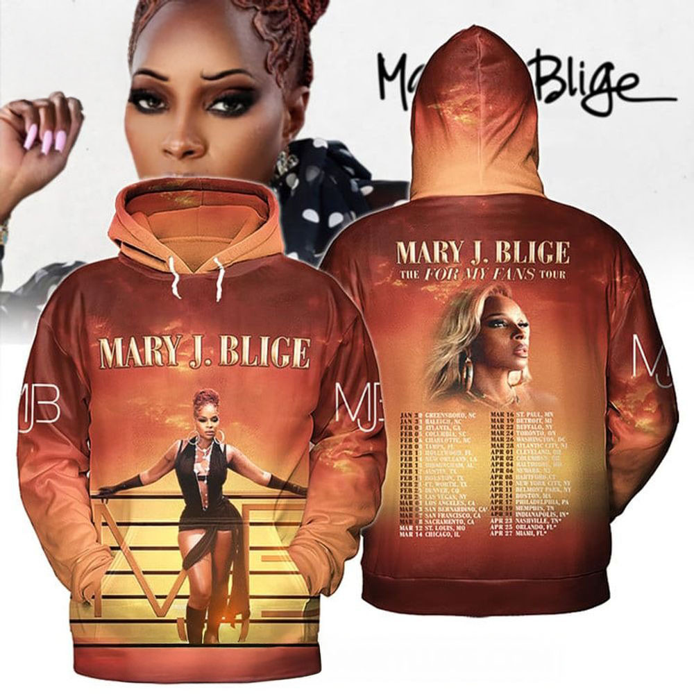 Mary J. Blige The For My Fans Tour 2025 Hoodie Mary J. Blige Merch Mother's Day Gifts For Wife-1