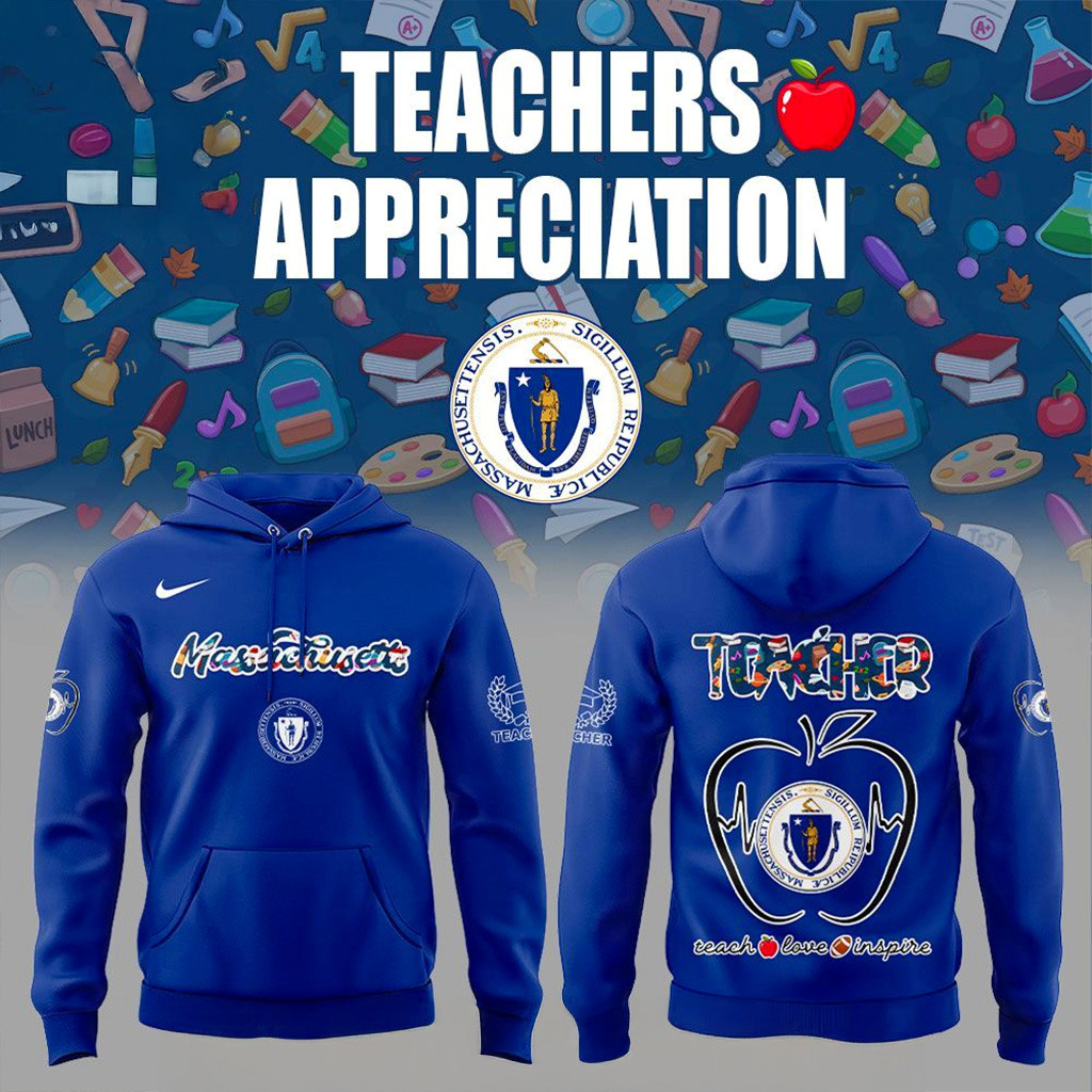 Massachusetts Teachers Appreciation 2025 Hoodie Fan Merch Christmas Gift Ideas For Dad-1