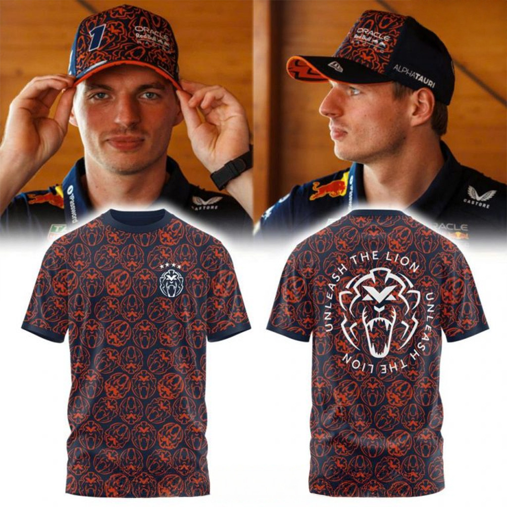 Max Verstappen Orange Lion Special T-Shirt Gifts For Racing Lovers-1