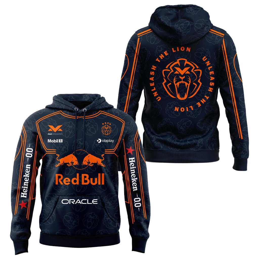 Max Verstappen Red Bull Austria Hoodie Oracle Lion Merch Gifts For Dad-1