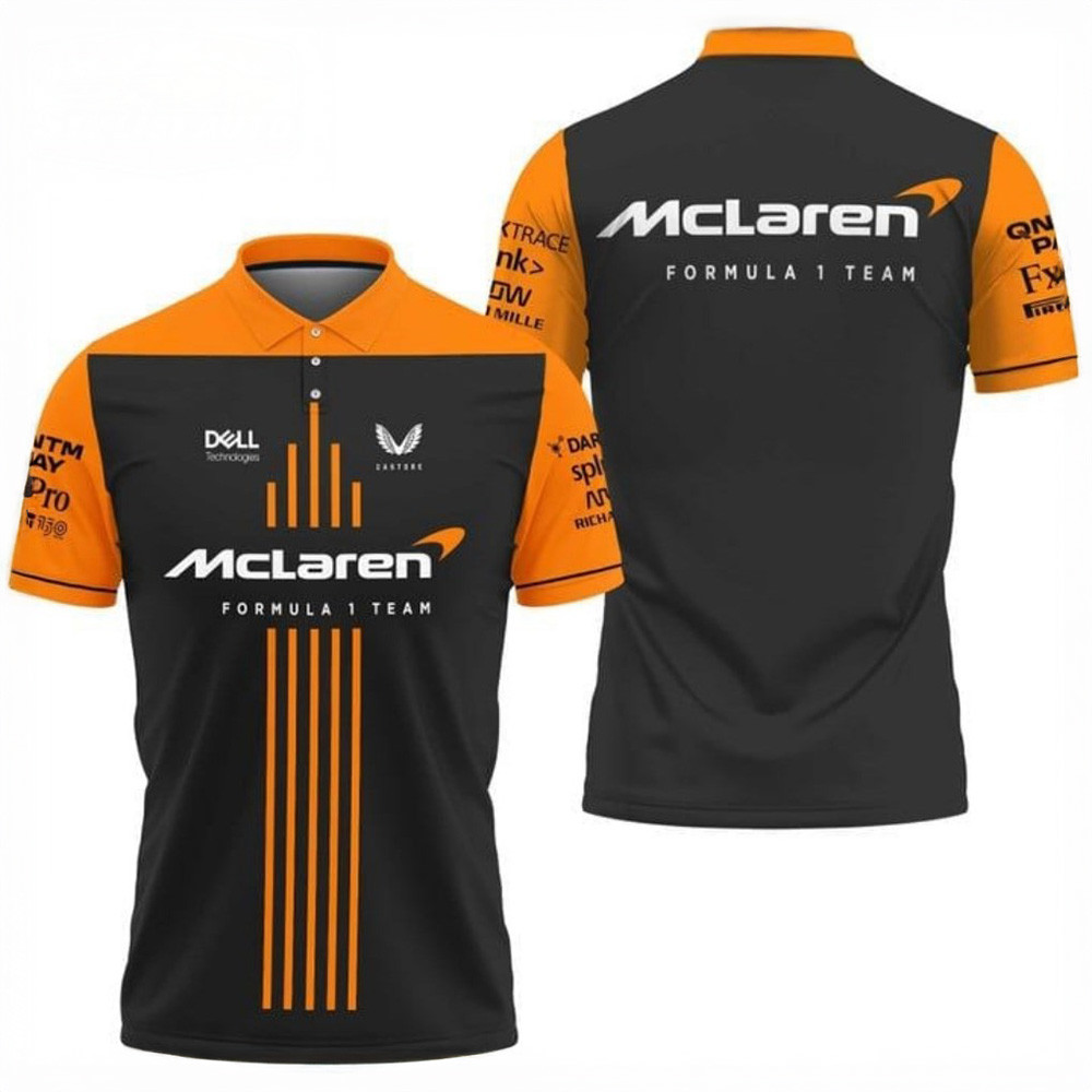 Mclaren F1 Merch McLaren Formula 1 Team Polo Shirt Father's Day Present For Racing Fans-1