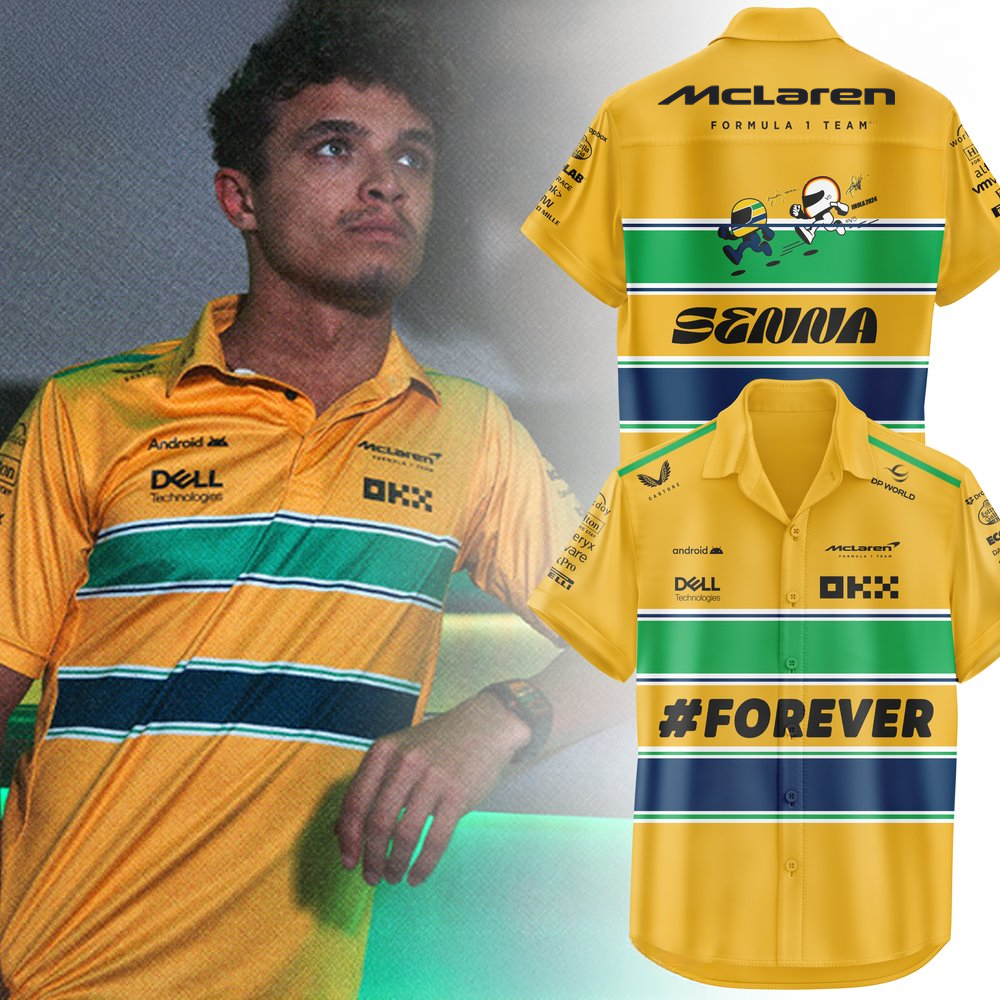 Mclaren Formula 1 Ayrton Senna Hawaiian Shirt Mclaren Merch Dad Gifts For Father's Day 2025-1